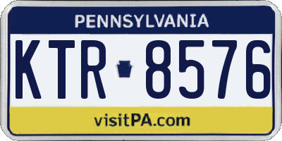 PA license plate KTR8576