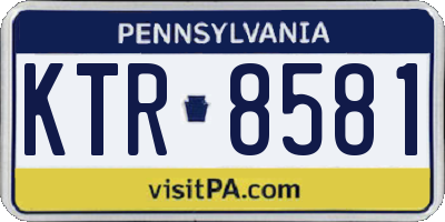 PA license plate KTR8581