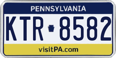 PA license plate KTR8582
