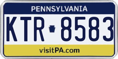 PA license plate KTR8583