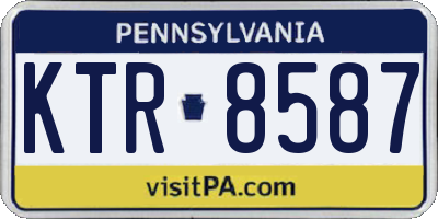 PA license plate KTR8587