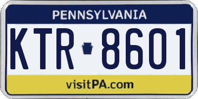 PA license plate KTR8601