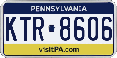 PA license plate KTR8606
