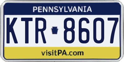 PA license plate KTR8607