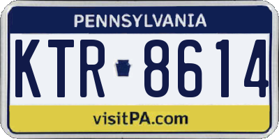 PA license plate KTR8614