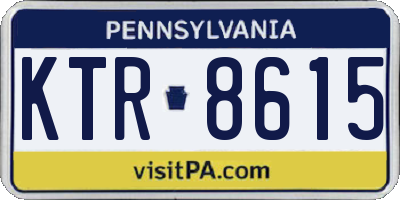 PA license plate KTR8615