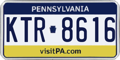 PA license plate KTR8616