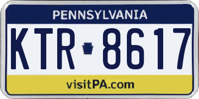 PA license plate KTR8617