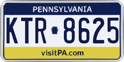PA license plate KTR8625
