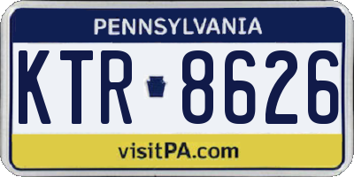 PA license plate KTR8626