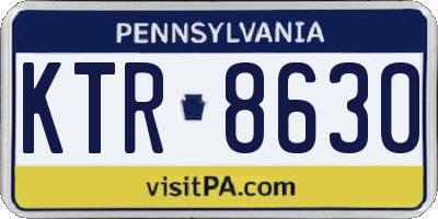 PA license plate KTR8630