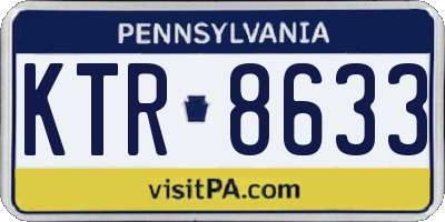 PA license plate KTR8633