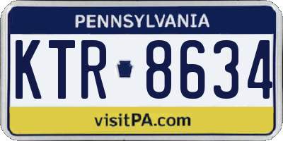 PA license plate KTR8634