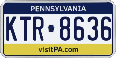 PA license plate KTR8636
