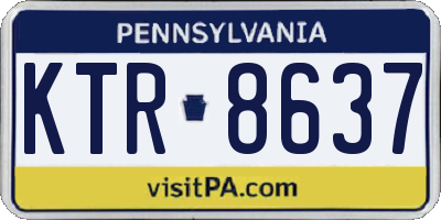 PA license plate KTR8637