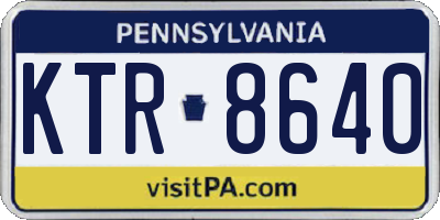 PA license plate KTR8640