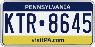 PA license plate KTR8645