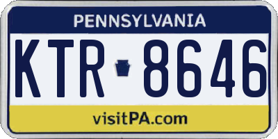 PA license plate KTR8646
