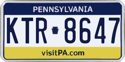 PA license plate KTR8647