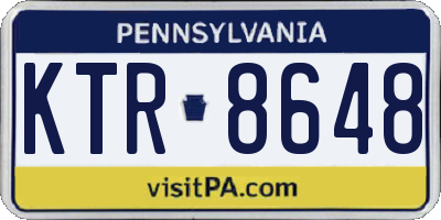 PA license plate KTR8648