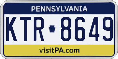 PA license plate KTR8649