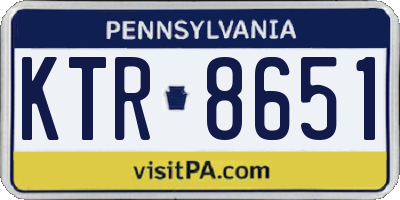 PA license plate KTR8651
