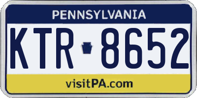 PA license plate KTR8652