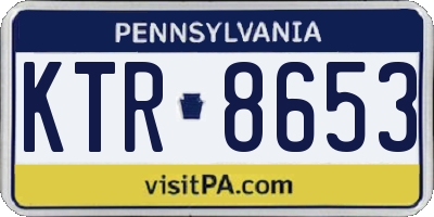 PA license plate KTR8653