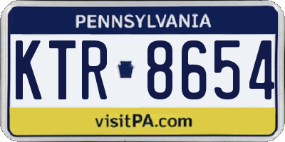 PA license plate KTR8654