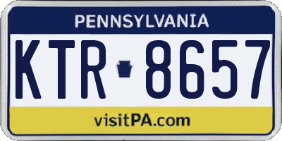 PA license plate KTR8657