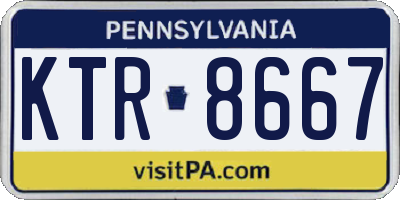 PA license plate KTR8667