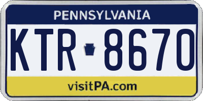 PA license plate KTR8670