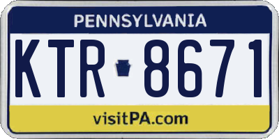 PA license plate KTR8671