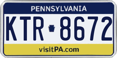 PA license plate KTR8672