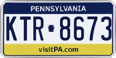 PA license plate KTR8673