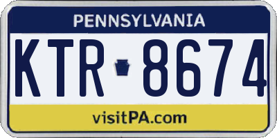 PA license plate KTR8674