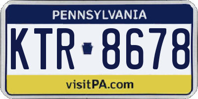 PA license plate KTR8678