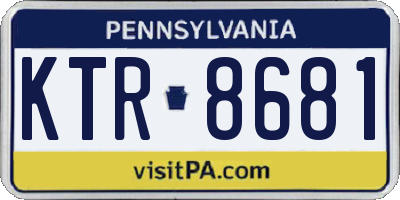 PA license plate KTR8681
