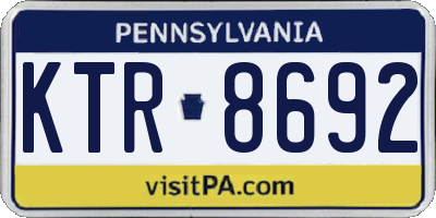 PA license plate KTR8692