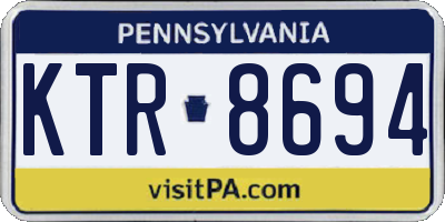 PA license plate KTR8694
