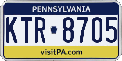 PA license plate KTR8705