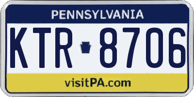 PA license plate KTR8706