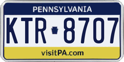 PA license plate KTR8707