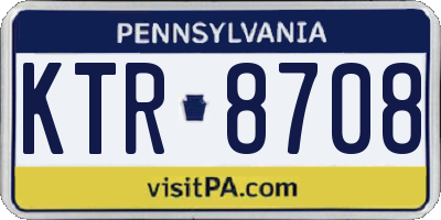 PA license plate KTR8708