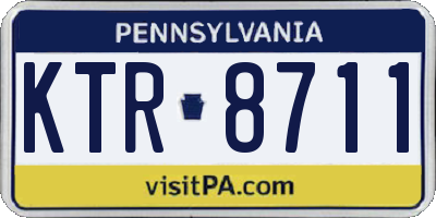 PA license plate KTR8711
