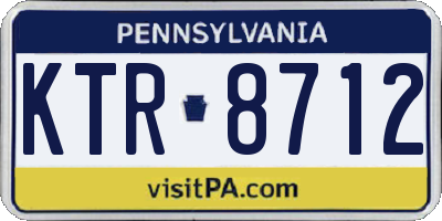 PA license plate KTR8712