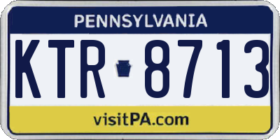 PA license plate KTR8713