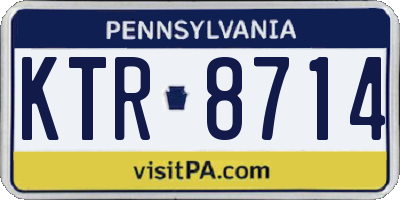 PA license plate KTR8714