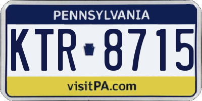 PA license plate KTR8715