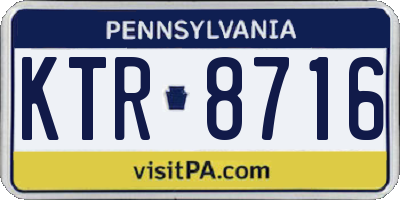 PA license plate KTR8716